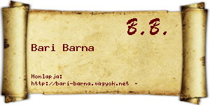 Bari Barna névjegykártya